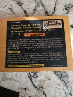 7 piece Forster bit set