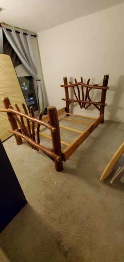 Full Size Bed Made With Real Tree