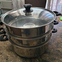 Steamer 3 pot stainless steel large.