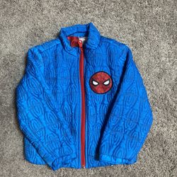 Blue/red Marvel Spider Man Light Weight Zip Up Jacket Child Size 3