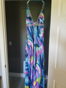 Multi color evening gown