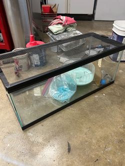 Hamster aquarium, screen top, wheels, water bottles