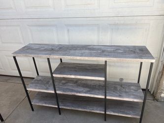 Steel and gray console table