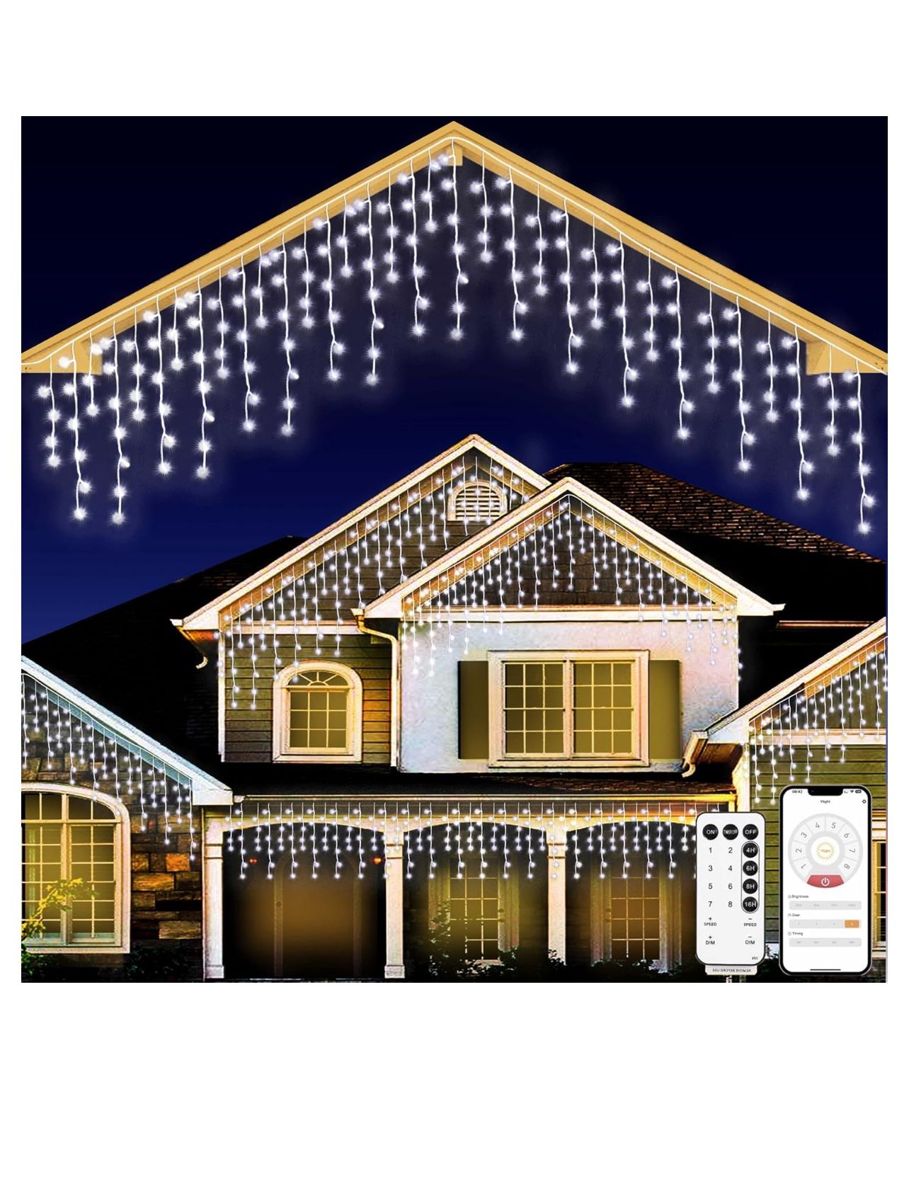 Brandnew Christmas String Lights Outdoor - 99Ft/30M 1280 LED 8 Modes with Remote Control and App Waterproof Christmas Lights for Patio Yard Garden Wed