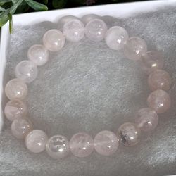 10mm Rose Quartz with Aura plated 