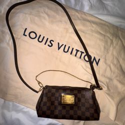 Louis Vuitton Eva Damier Pouch Shoulder Bag Brown