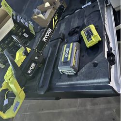 RYOBI 40V HP Brushless 16 in. Battery Chainsaw with 4.0 Ah Battery and Charger