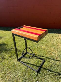 Custom Hardwood End Table with USB & Power Outlet