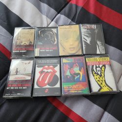 8 The Rolling Stones Cassette Lot Cassettes Sticky Fingers Hit Rocks