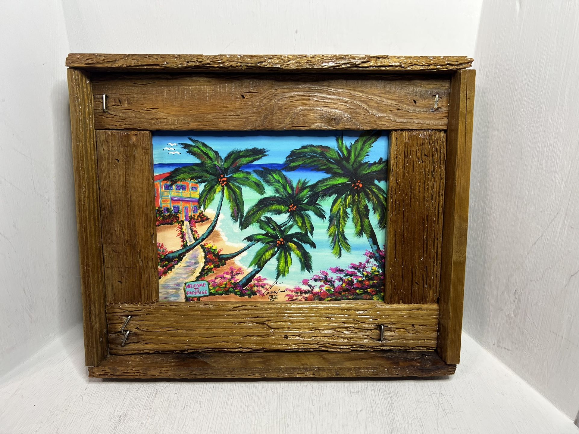 Signed and numbered Lobster Trap Framed Art by Glenn Lahti from Islamorada, FL
