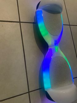 White Hoverboard with RGB LED Lights