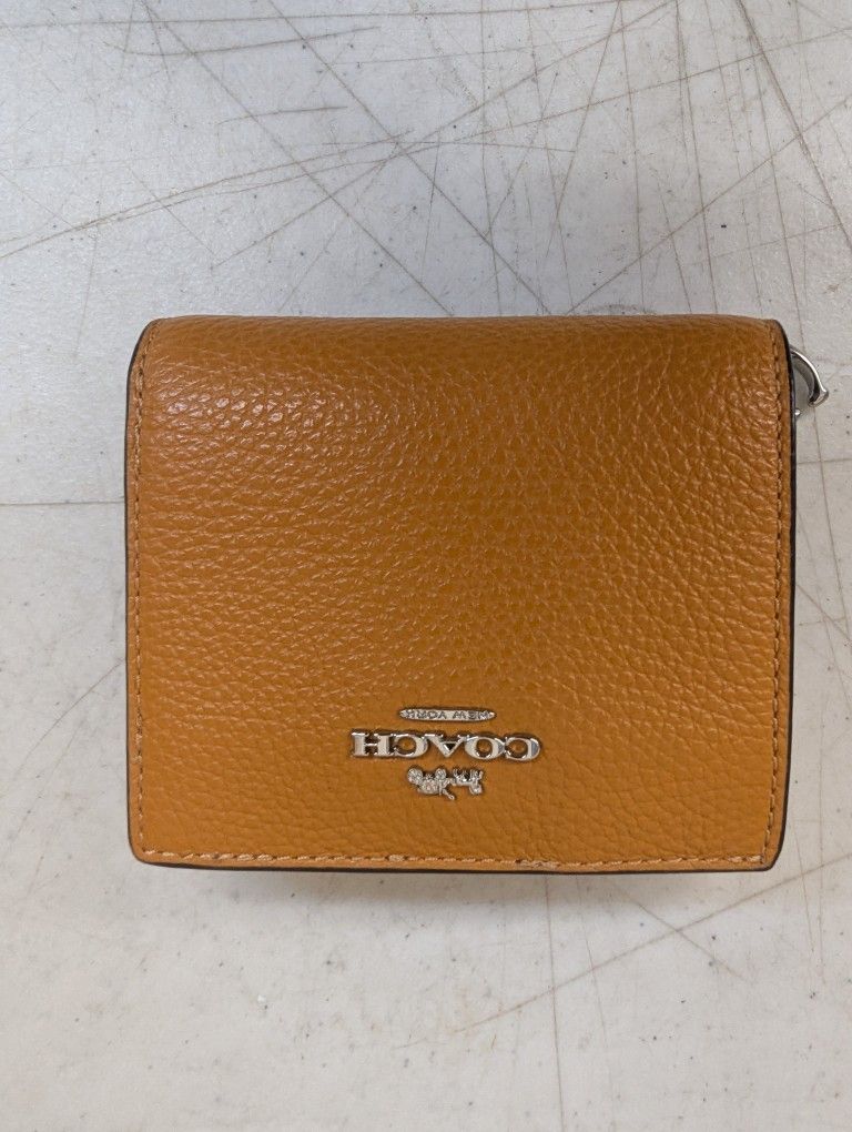 Coach C2862 Papaya Pebbled Leather Snap Wallet