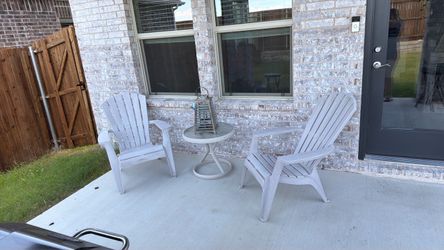White Plastic Adirondack Chairs Set of 2