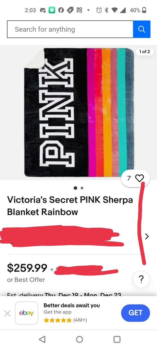 Victorias Secret PINK Sherpa Blanket (Rare)