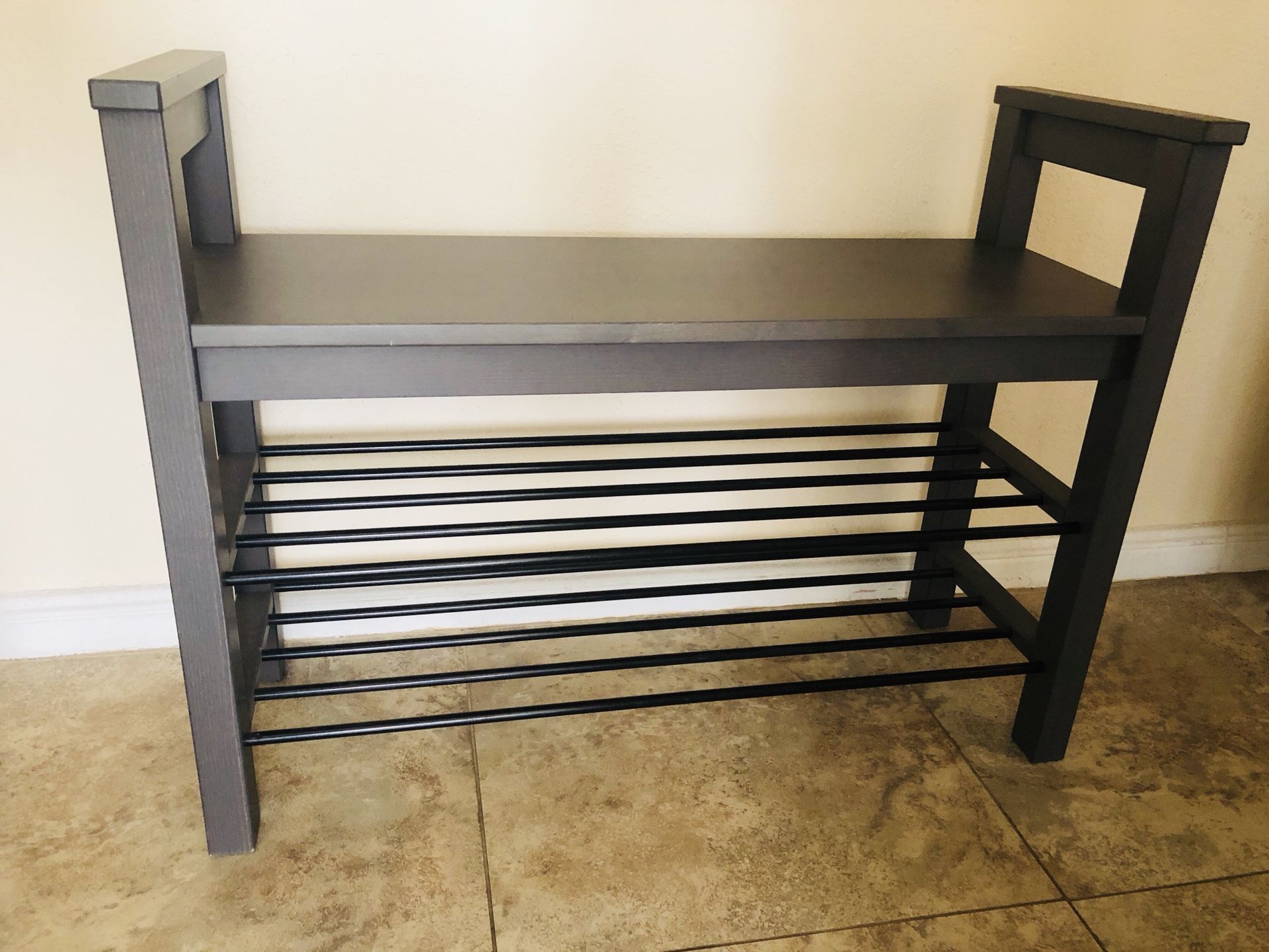 IKEA HEMNES bench with shoe storage GRAY/BLACK