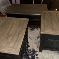 3 Piece Wood Table W Lifting Top 