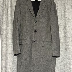 Banana Republic Herringbone Top Coat Men Large 
