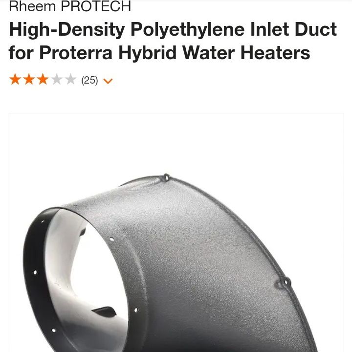 Rheem PROTECH High-Density Polyethylene Inlet Duct for Proterra Hybrid  Water Heaters for Sale in San Diego, CA - OfferUp