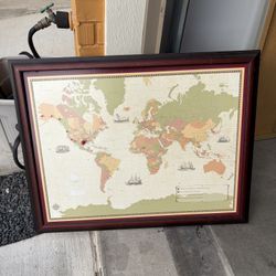 World Travel Map with Push Pins