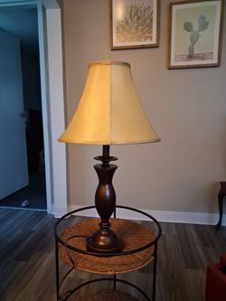Table Lamp with Bronze Base and Shade