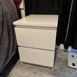 White Nightstand Two Drawer Chest IKEA Malm