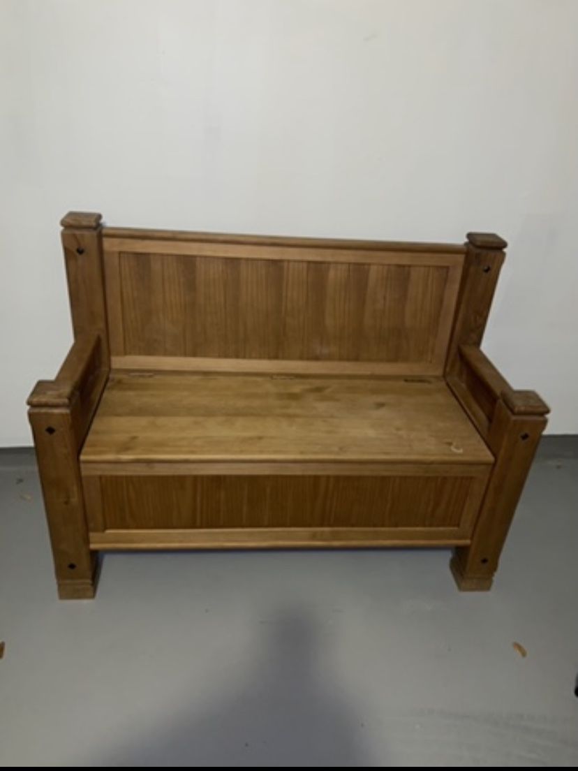 🛍️Nice Wood Bench With Storage 🛍️