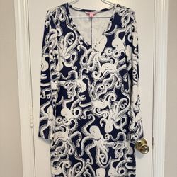 Lilly Pulitzer Daylin Long Sleeve Dress S in Touchy-feely Octopus