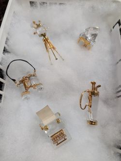 Collection of 5 Swarovski Crystal and Gold Figurines