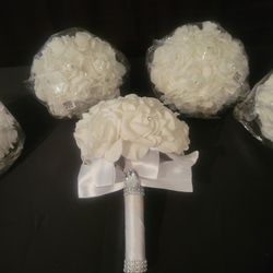 White rose bouquets