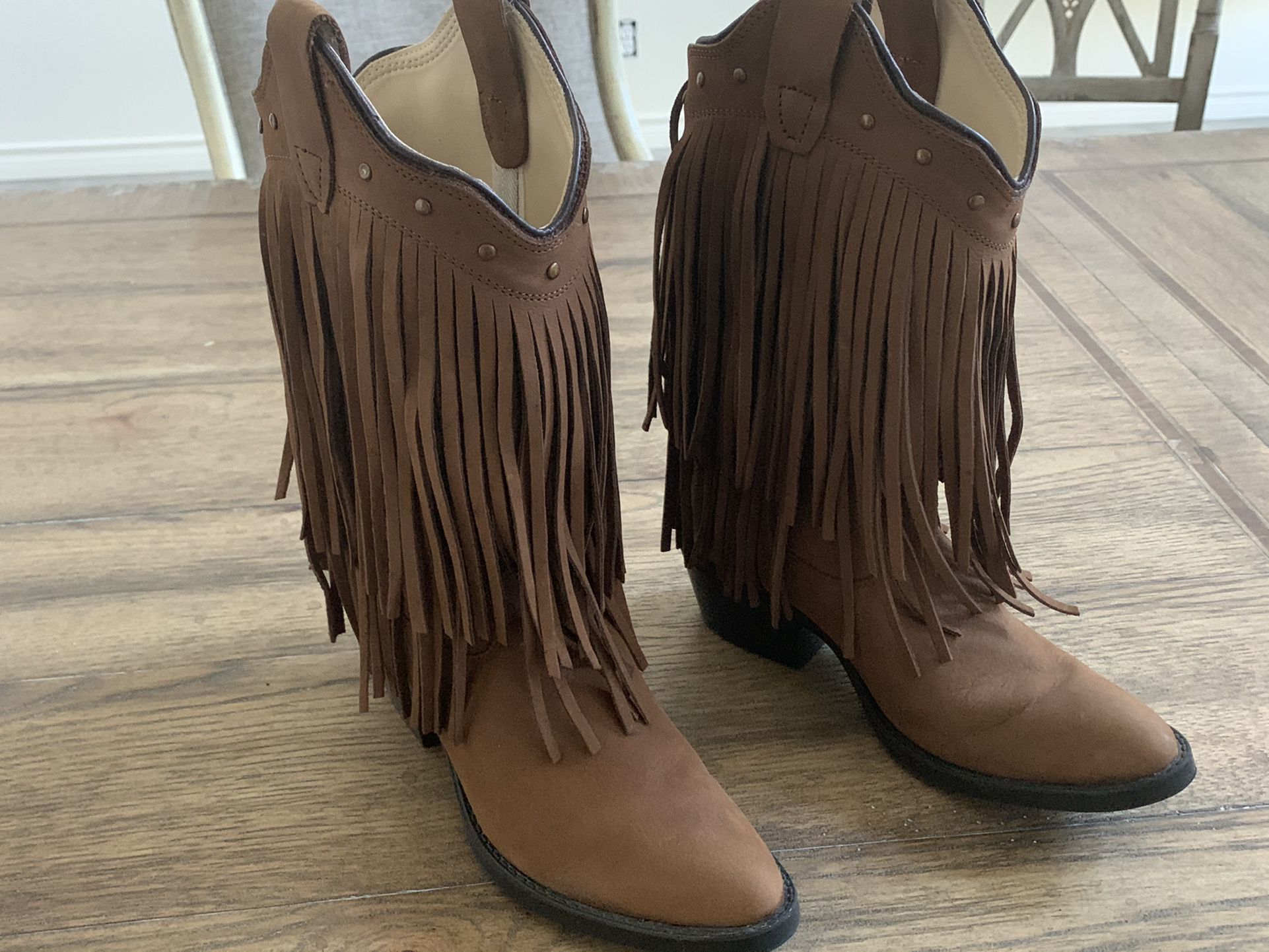 Girls Fringe Western Boots