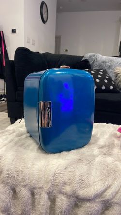 Custom made blue mini fridge!