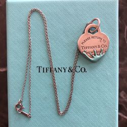 Tiffany & Co Silver Return To Tiffany Blue Enamel Splash Heart Necklace 