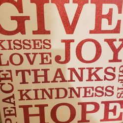 Christmas Red Glitter Medium Sized Wall Art 