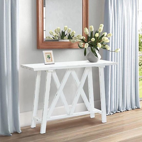 Brand New!Farmhouse White 48" W Console And Entry Table if1281