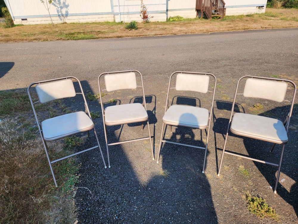 Mid Century Modern Samsonite Folding Metal Chairs 6875 Gray