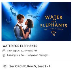 Water for Elephants Musical Tickets on 9/26