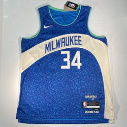 Giannis Antetokounmpo Milwaukee Bucks Nike Swingman City Edition NBA Jersey Mens 52/XL NWT 