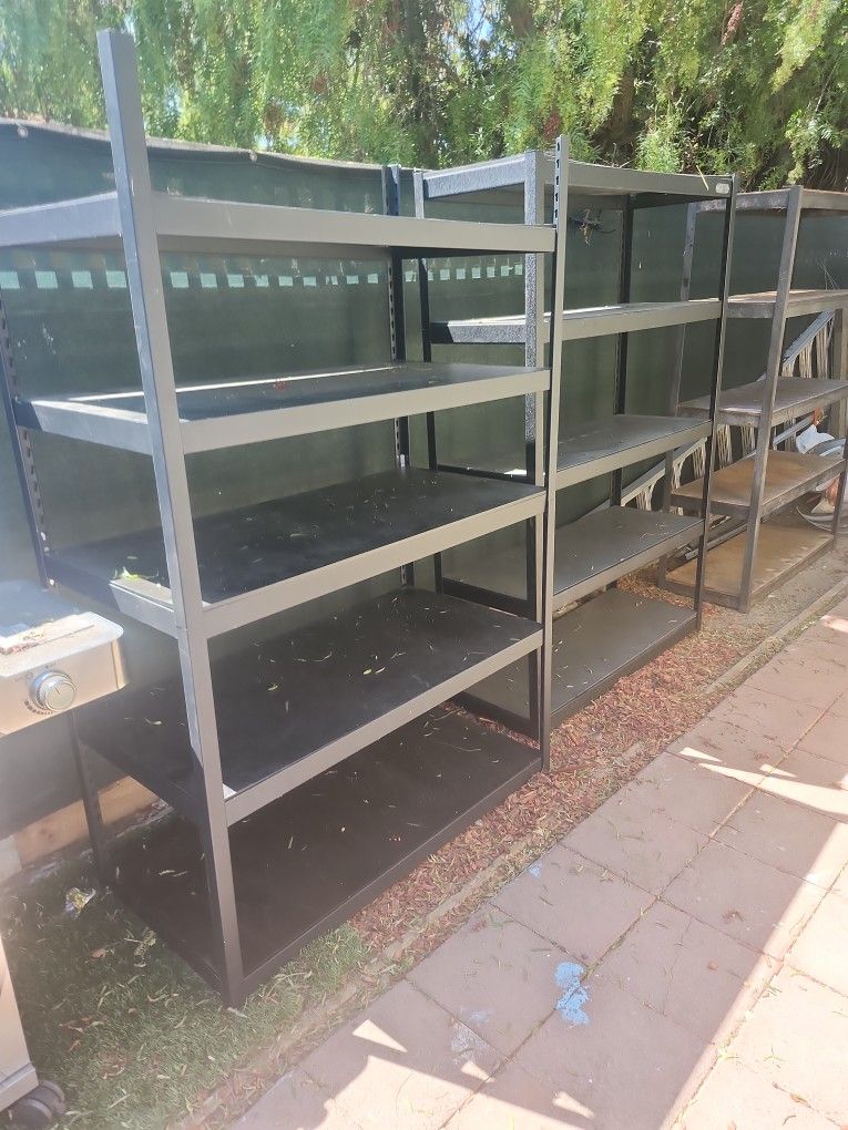 3 Shelf De Metal Y Madera