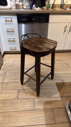 Dark Wood Counter Height Bar Stool
