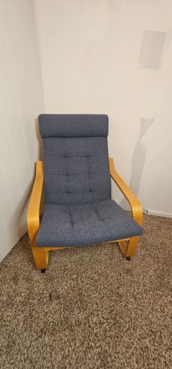 IKEA POÄNG lounge chair with honey birch frame