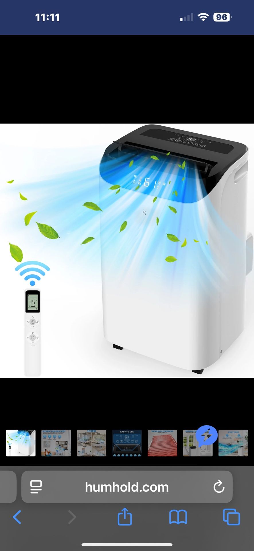 HUMHOLD 14000 BTU PORTABLE AIR CONDITIONER