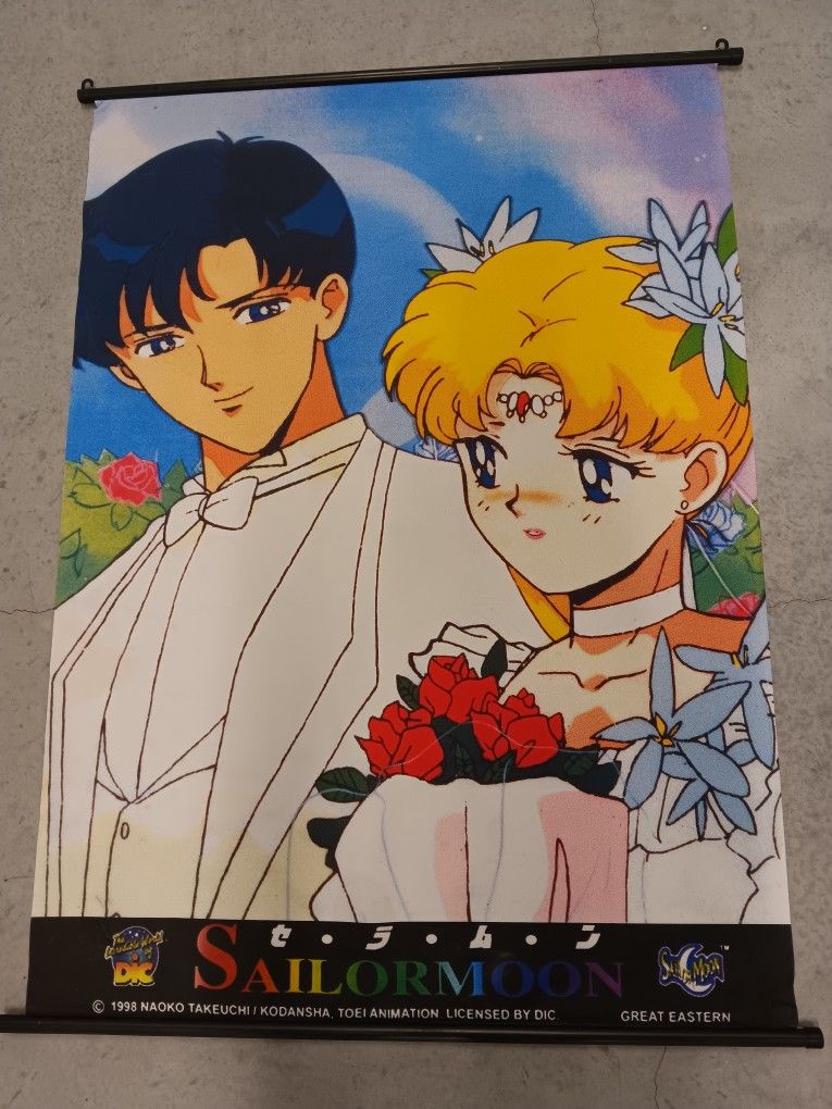 Vintage Rare 1998 Sailor Moon Scroll Poster 