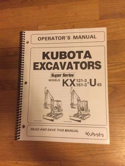 Kubota Kx 121-3,Kx 161-3 operators Manuel