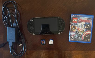 Sony PS Vita OLED (1000) Bundle + OEM Charger + 2 Games (LEGO Marvel & Madden 13)
