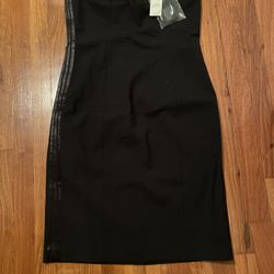 Womens Strapless Black Dress