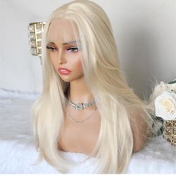 Platinum Blonde Wig Blend 28 Inch HD Lace Front Wigs Pre Plucked 13x6