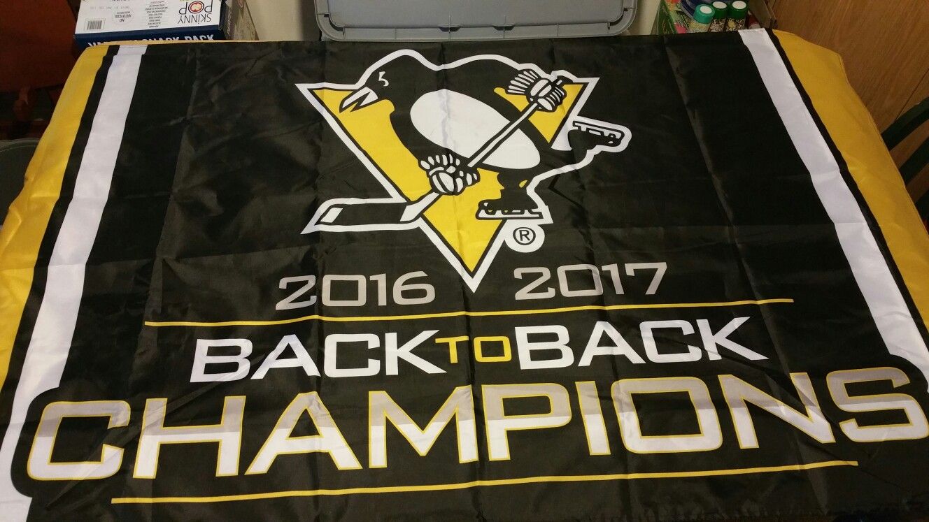 Pittsburgh Penguins 3 x 5 foot back to back flag