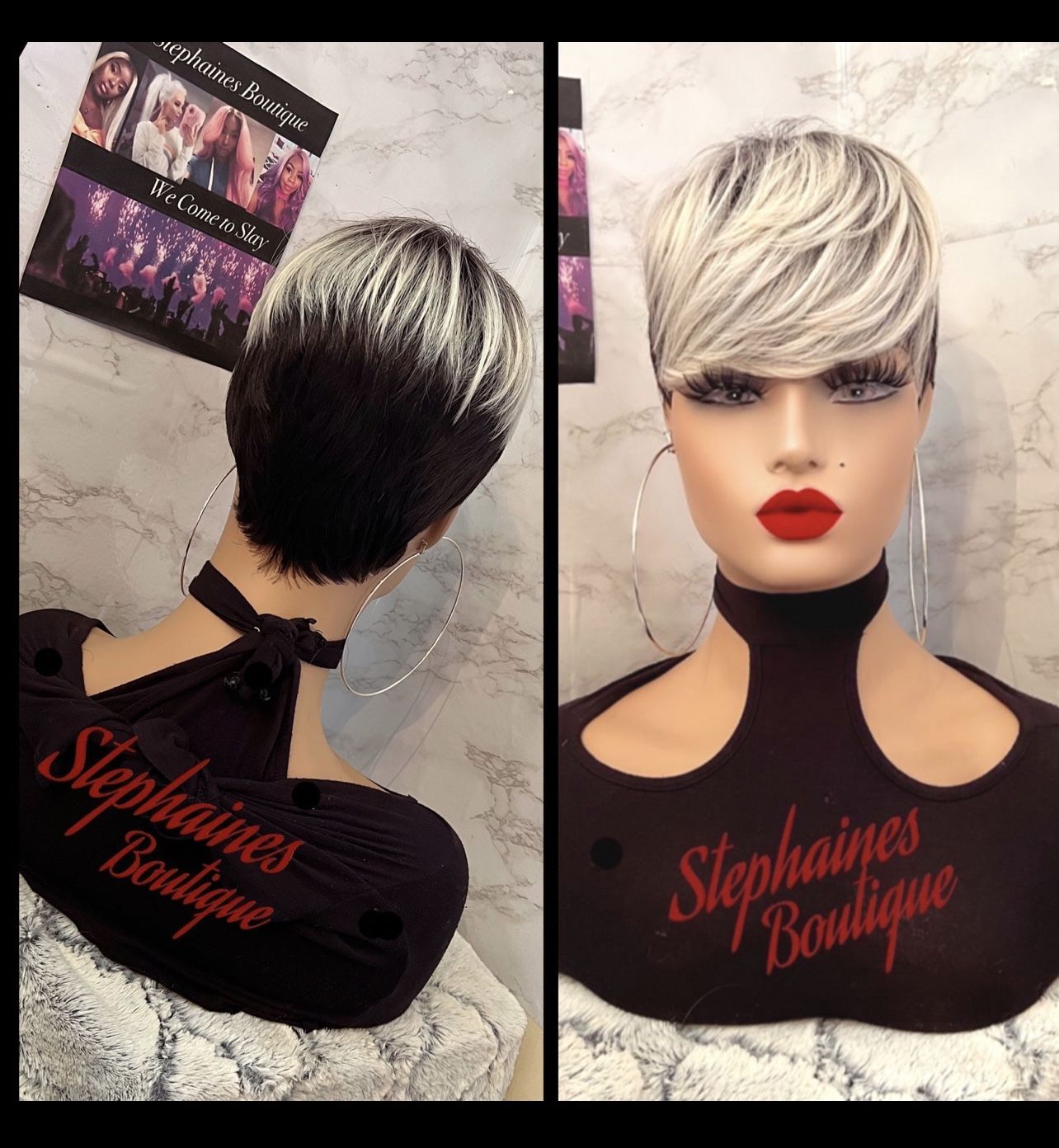 Human Hair Blended Pixie Cut Wig Not A Lace Front