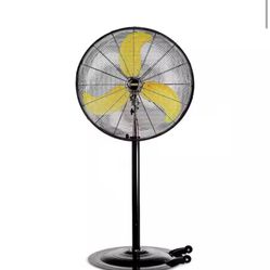 Edendirect 30 in. High Velocity 3-speed Industrial Pedestal Fan in Yellow, 80° Oscillating, Powerful Motor, 8300 CFM, UL Certified @158
