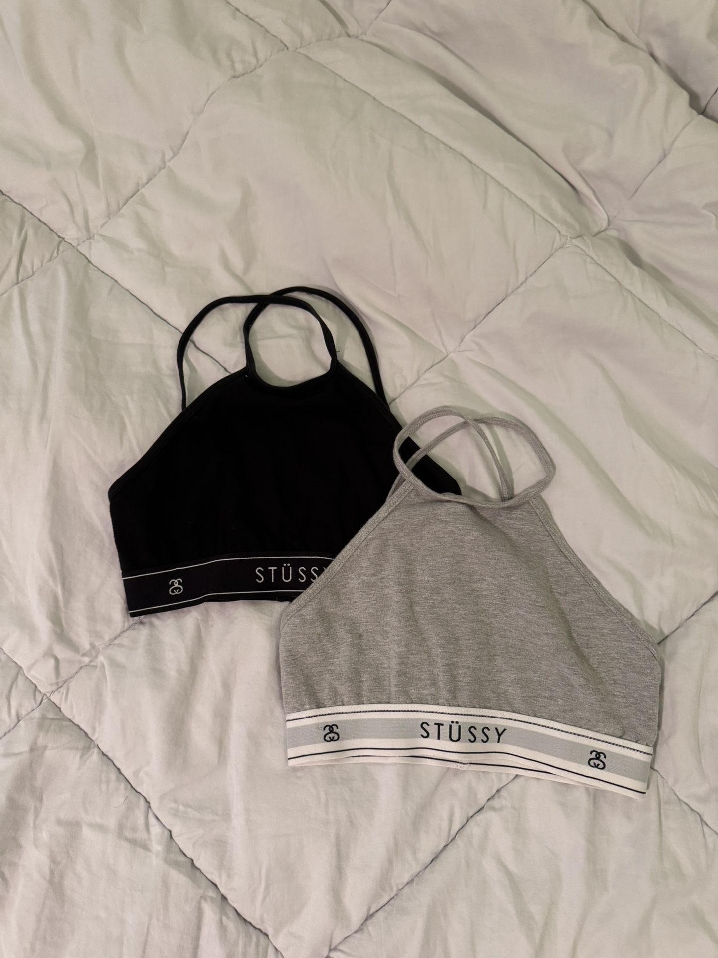 Stussy Halter Bra Top Small Black/Grey